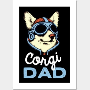 Corgi Dad Vintage Dog Owner Welsh Corgi Dog Father Posters and Art